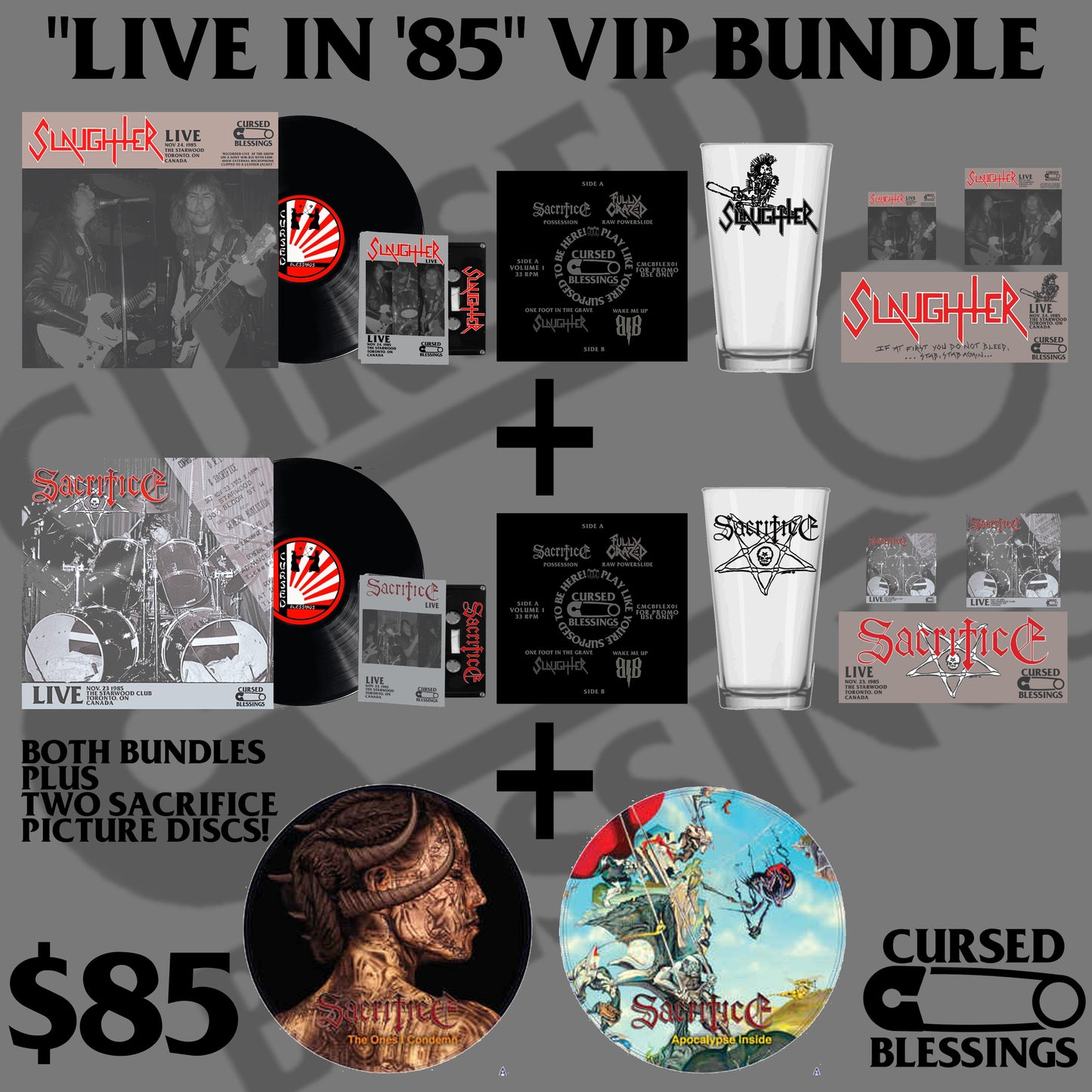 SACRIFICE & SLAUGHTER "LIVE IN 85" VIP BUNDLE