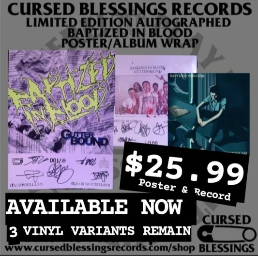 BAPTIZED IN BLOOD SCREENED POSTER/WRAP WITH COLOURED VINYL