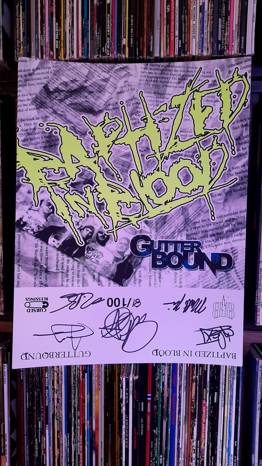 BAPTIZED IN BLOOD SCREENED POSTER/WRAP WITH COLOURED VINYL