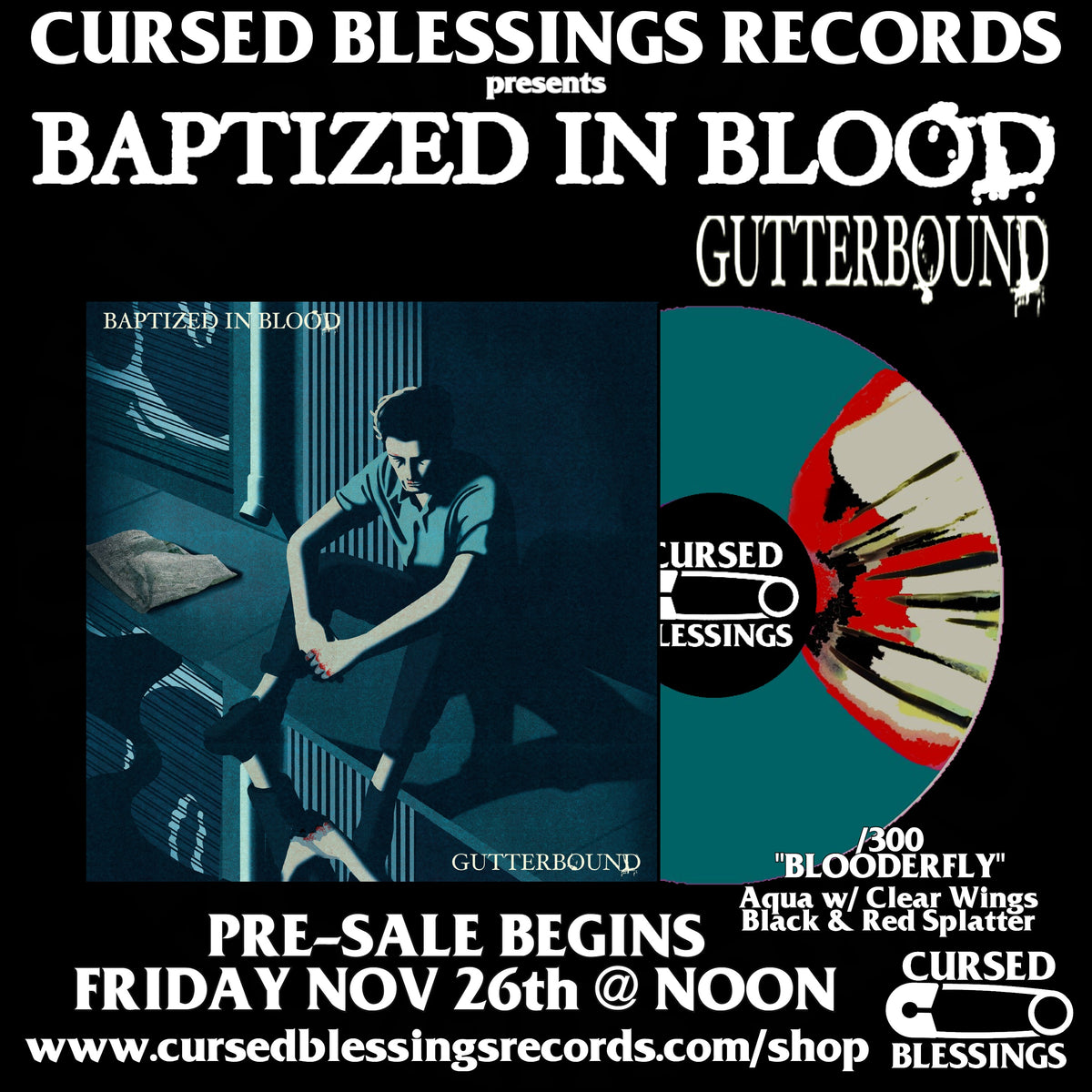 BAPTIZED IN BLOOD "GUTTERBOUND" 12" VINYL BUNDLE